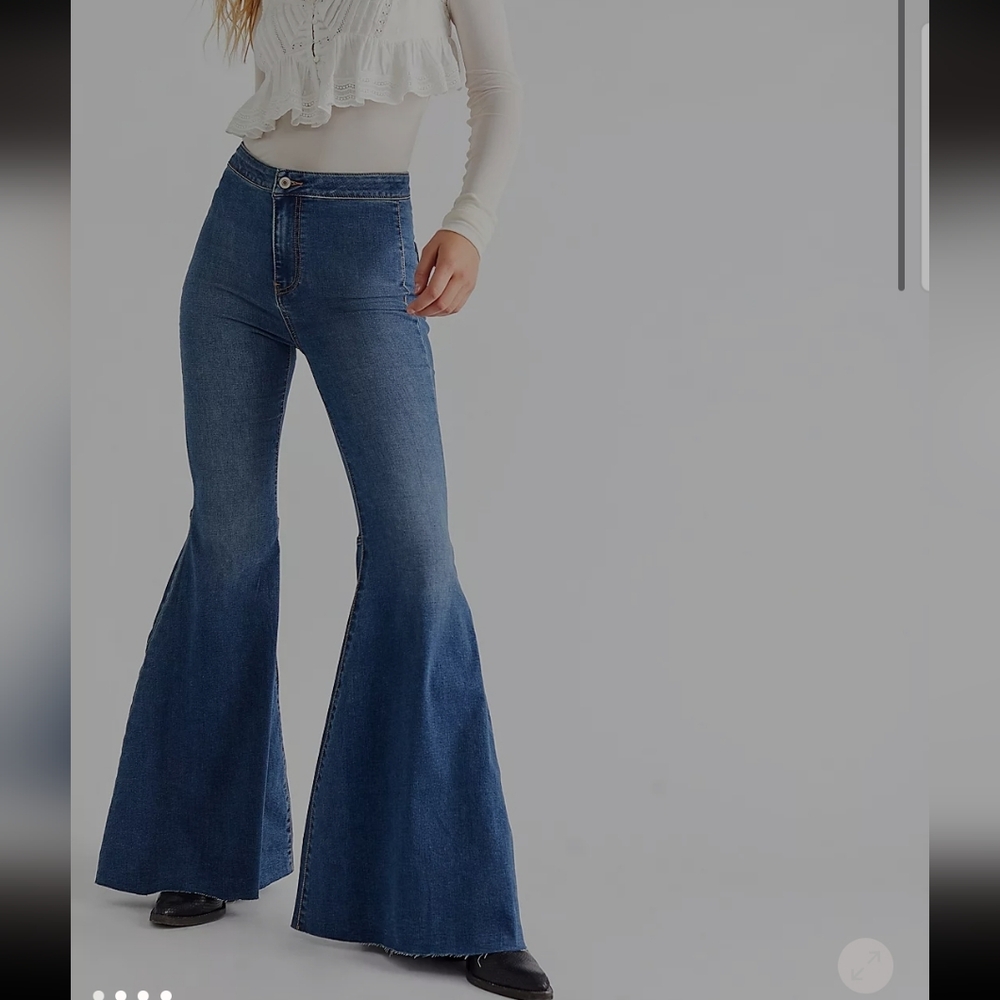 Free People Size 29 High-Waist Dark Blue Flared Women’s Jeans